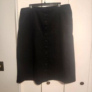 Woman Within black corduroy button front skirt
